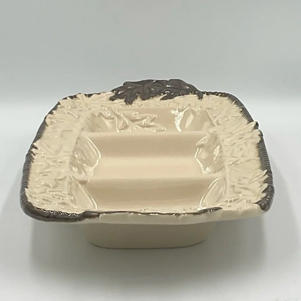 Ceramic Fall Relish Divided Serving Dish
